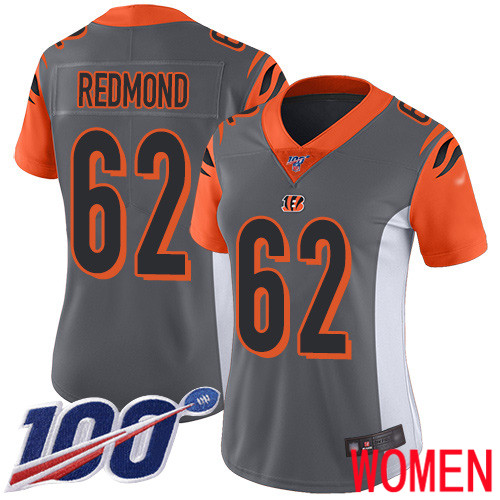 Cincinnati Bengals Limited Silver Women Alex Redmond Jersey NFL Footballl #62 100th Season Inverted Legend->cincinnati bengals->NFL Jersey